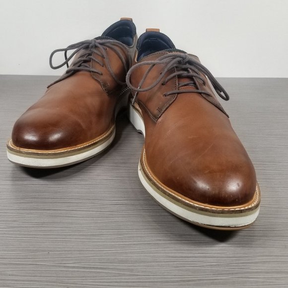 Cole Haan Osborn Plain Toe Derby, British Tan Leather / Ivory, Mens Size 11 M - Picture 4 of 10
